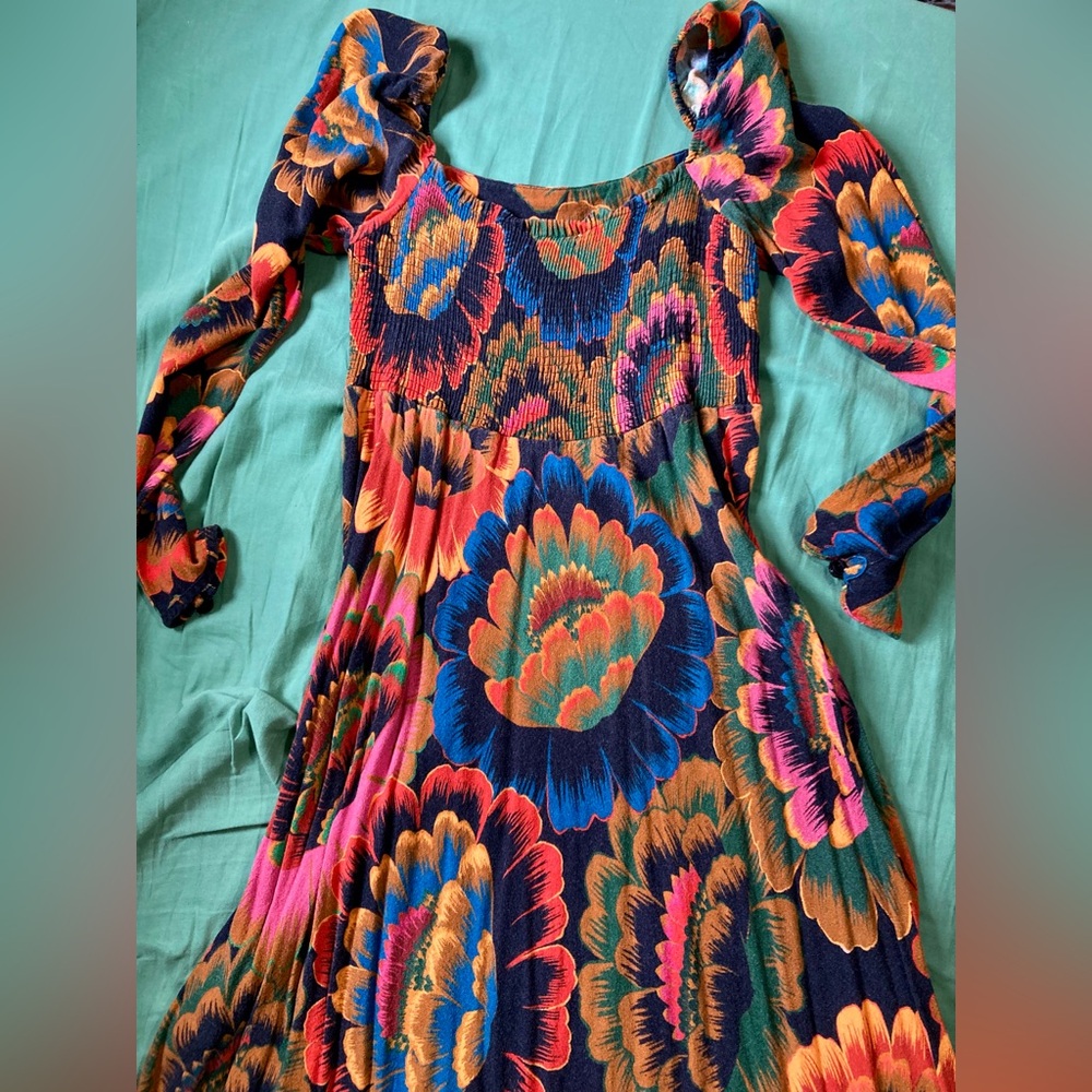 FARM RIO floral autumn midi dress Size Small